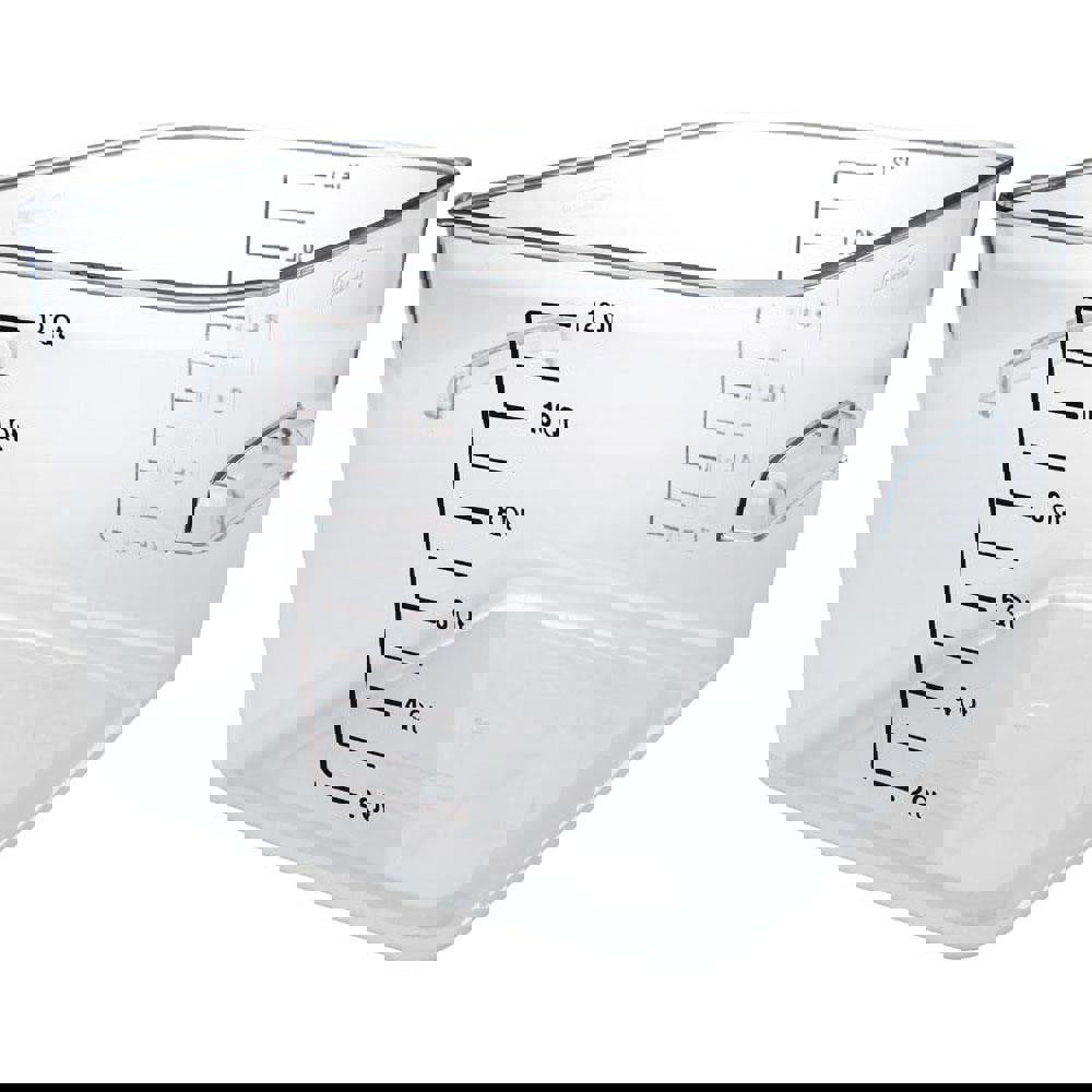 Square Storage Container, 12 qt, 10.5 x 11.31 x 7.75, Clear, Plastic